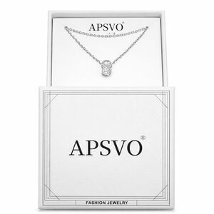 18k WHITE GOLD Crystal Pendant Necklace - LETTER S